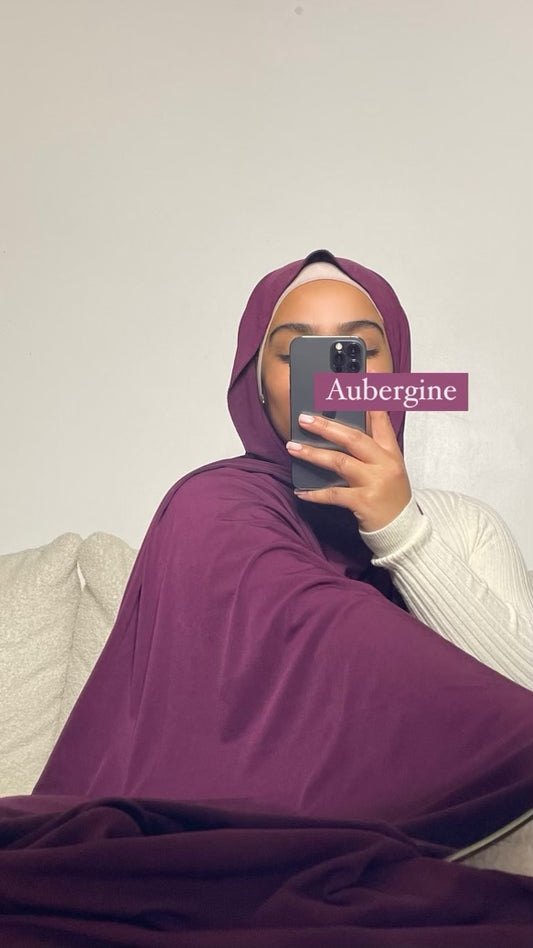 Hijab jersey premium de luxe Aubergine