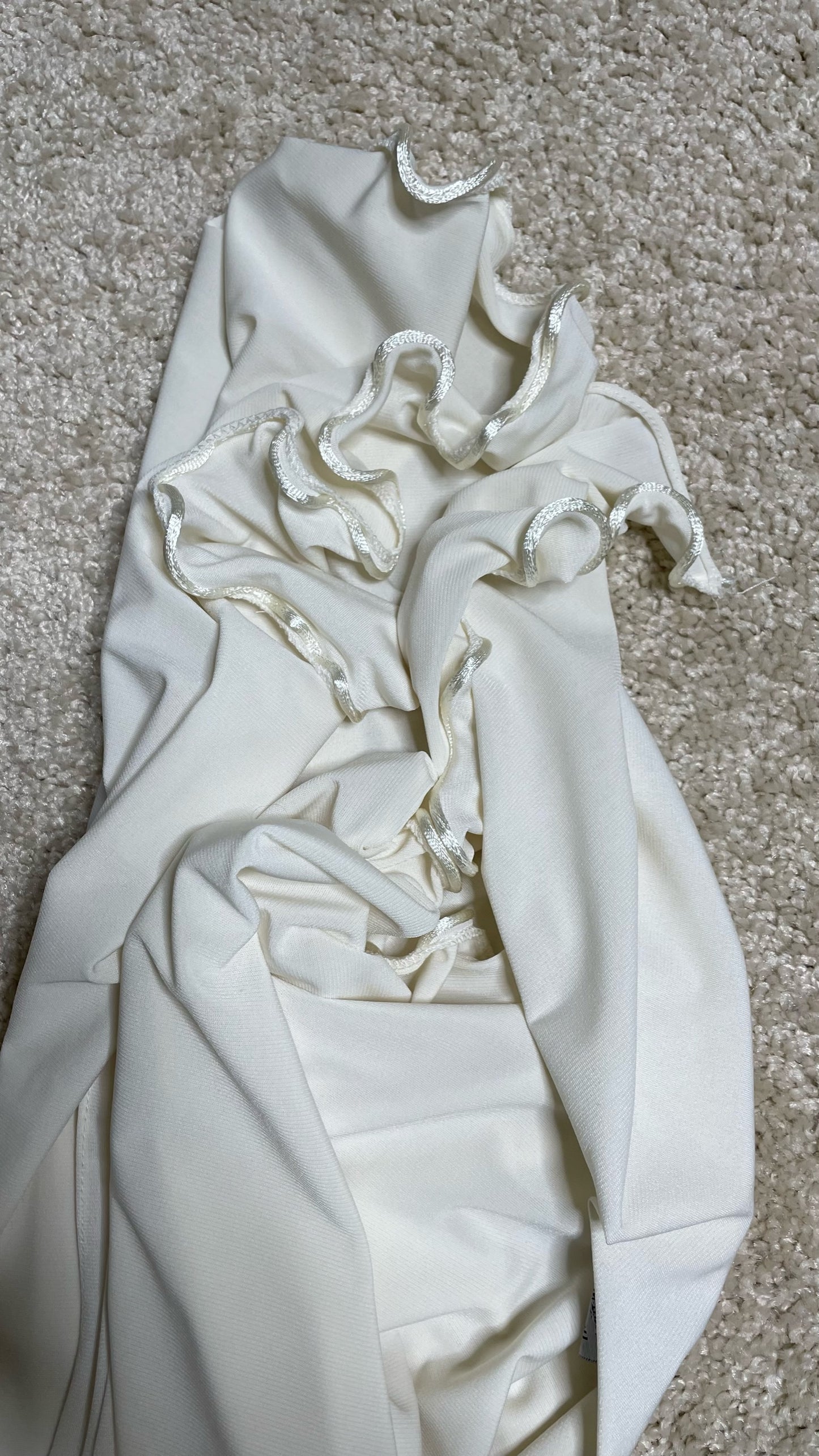Hijab en jersey premium froncé blanc cassé