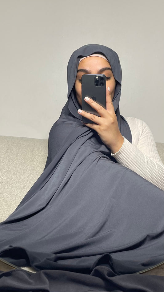 Hijab en Jersey premium de luxe anthracite