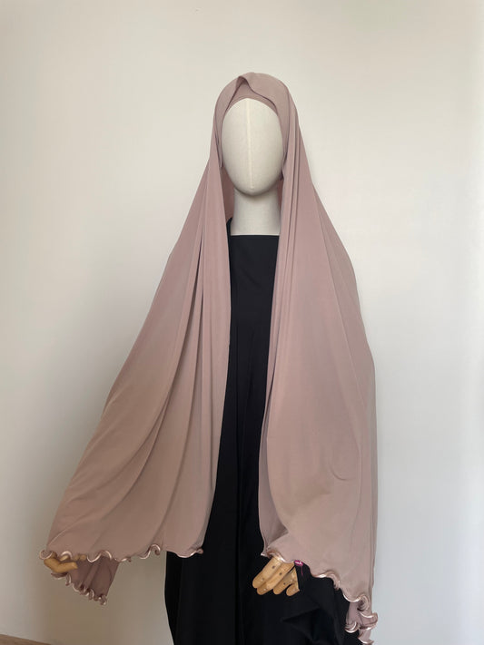 Hijab en Jersey premium froncé Rose pastel