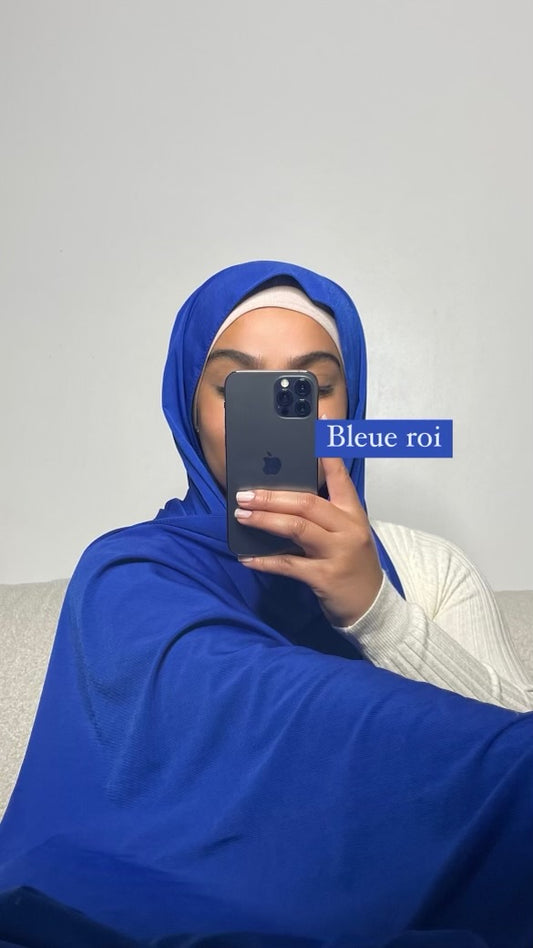 Hijab en Jersey Premium Luxe Bleu roi