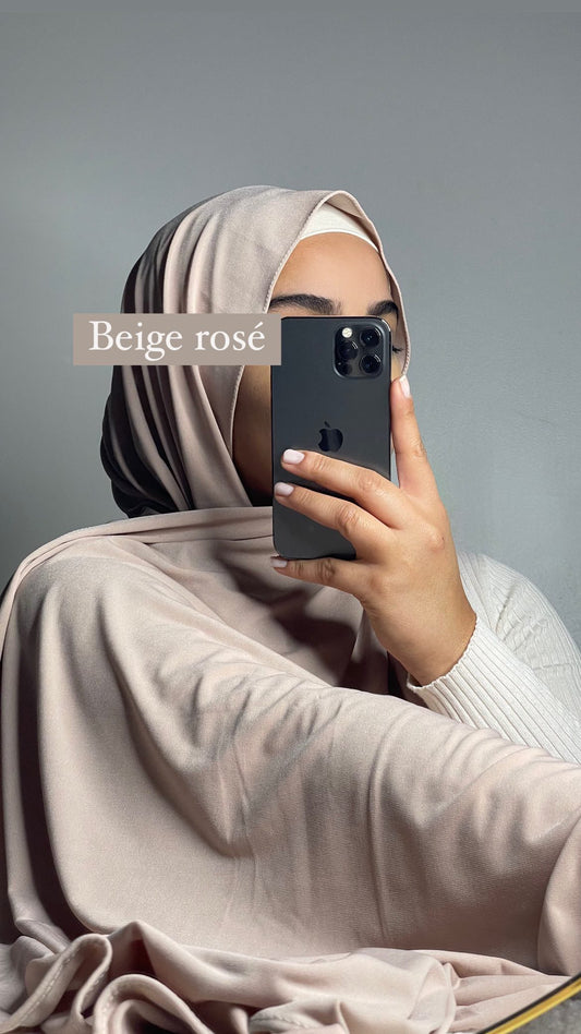Hijab jersey premium de luxe Beige rosé