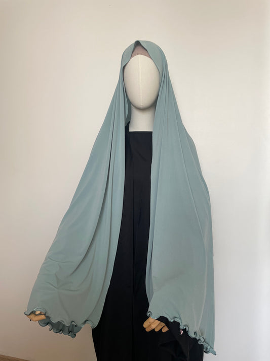 Hijab en jersey premium froncé Turquoise