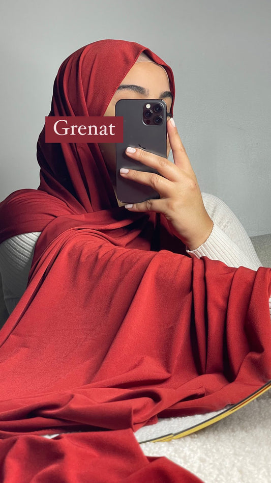 Hijab en jersey premium de luxe Grenat