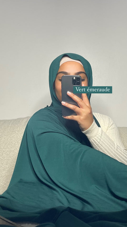 Hijab en Jersey premium de luxe Émeraude