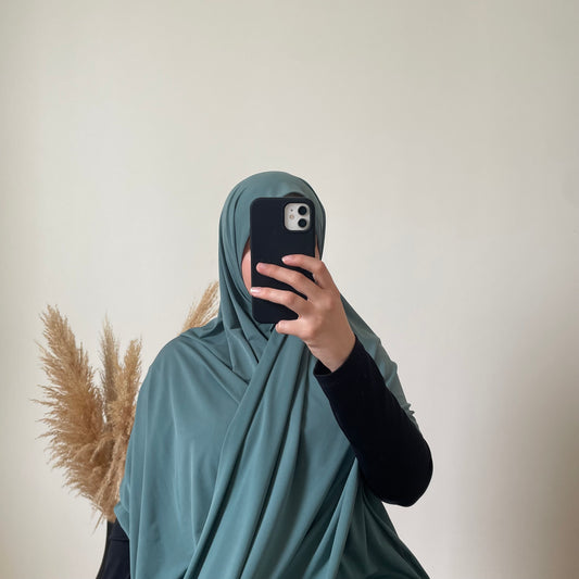 Hijab en jersey premium de luxe Vert opale